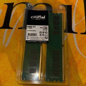 Sealed -Crucial 64gb Kit (32GBx2) DDR4-3200 UDIMM